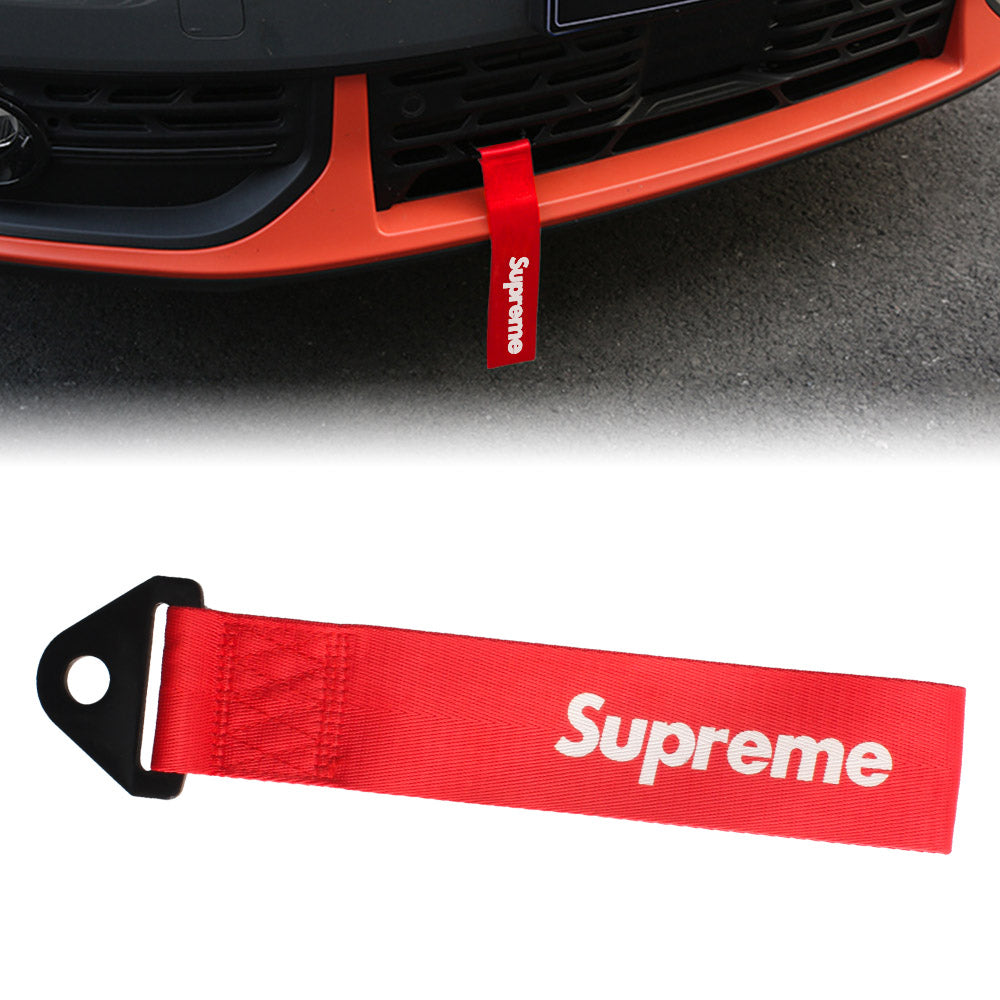 Brand New Supreme Race High Strength Red Tow Towing Strap Hook For Front /  REAR BUMPER JDM