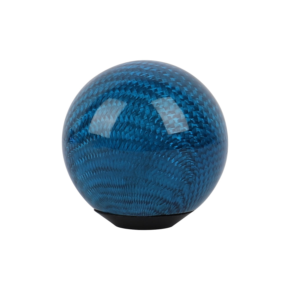 Brand New Universal TRD Car Gear Shift Knob Round Ball Shape Blue Real Carbon Fiber M8 M10 M12