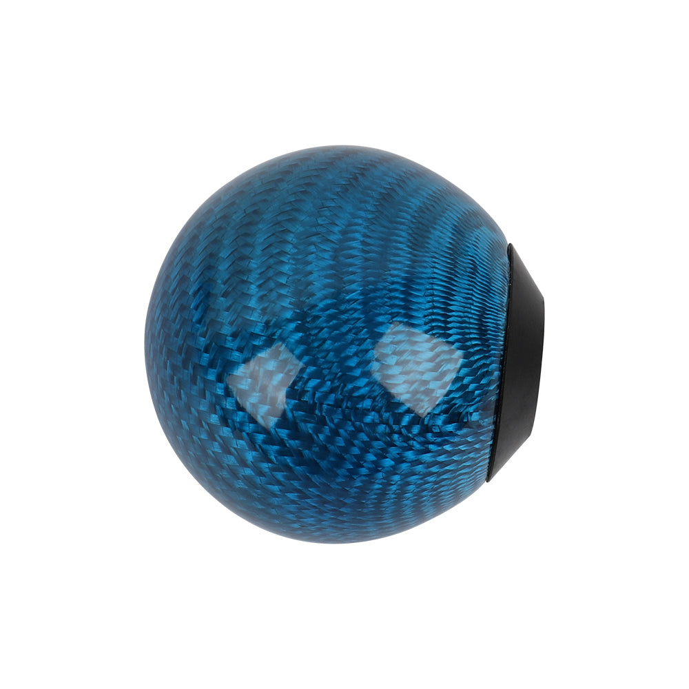 Brand New Universal TRD Car Gear Shift Knob Round Ball Shape Blue Real Carbon Fiber M8 M10 M12