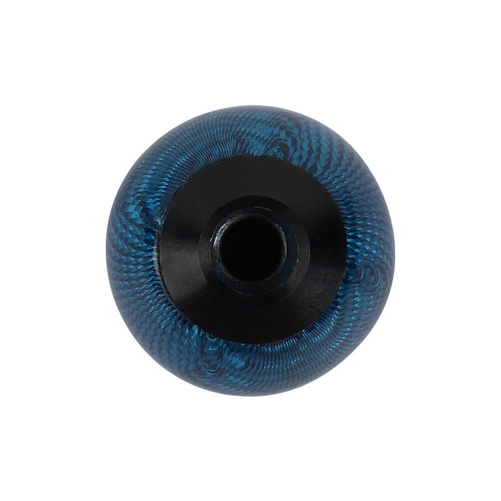 Brand New Universal TRD Car Gear Shift Knob Round Ball Shape Blue Real Carbon Fiber M8 M10 M12