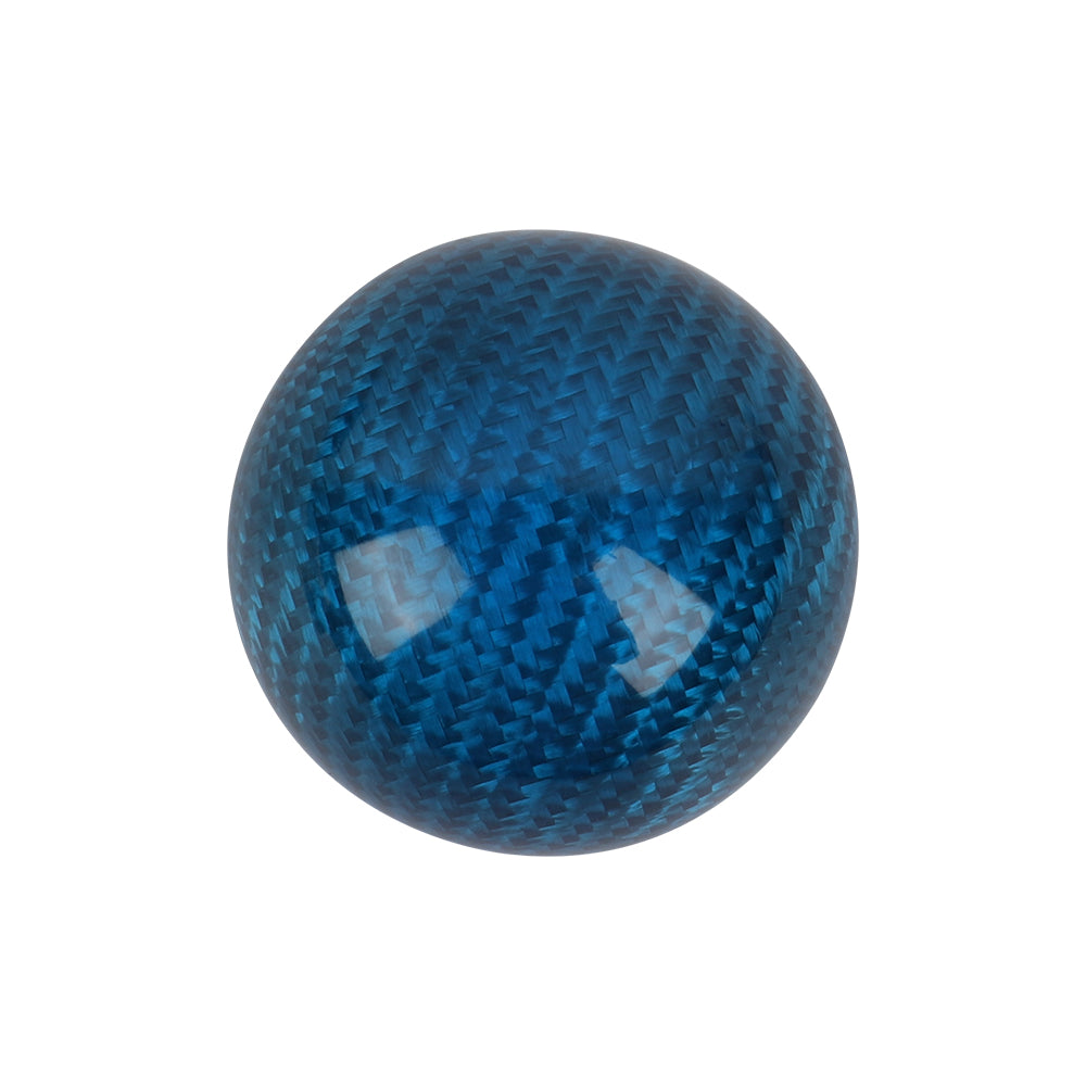 Brand New Universal TRD Car Gear Shift Knob Round Ball Shape Blue Real Carbon Fiber M8 M10 M12