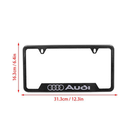 Brand New Universal 2PCS AUDI Metal Carbon Fiber Style License Plate Frame