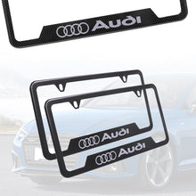 Load image into Gallery viewer, Brand New Universal 2PCS AUDI Metal Carbon Fiber Style License Plate Frame
