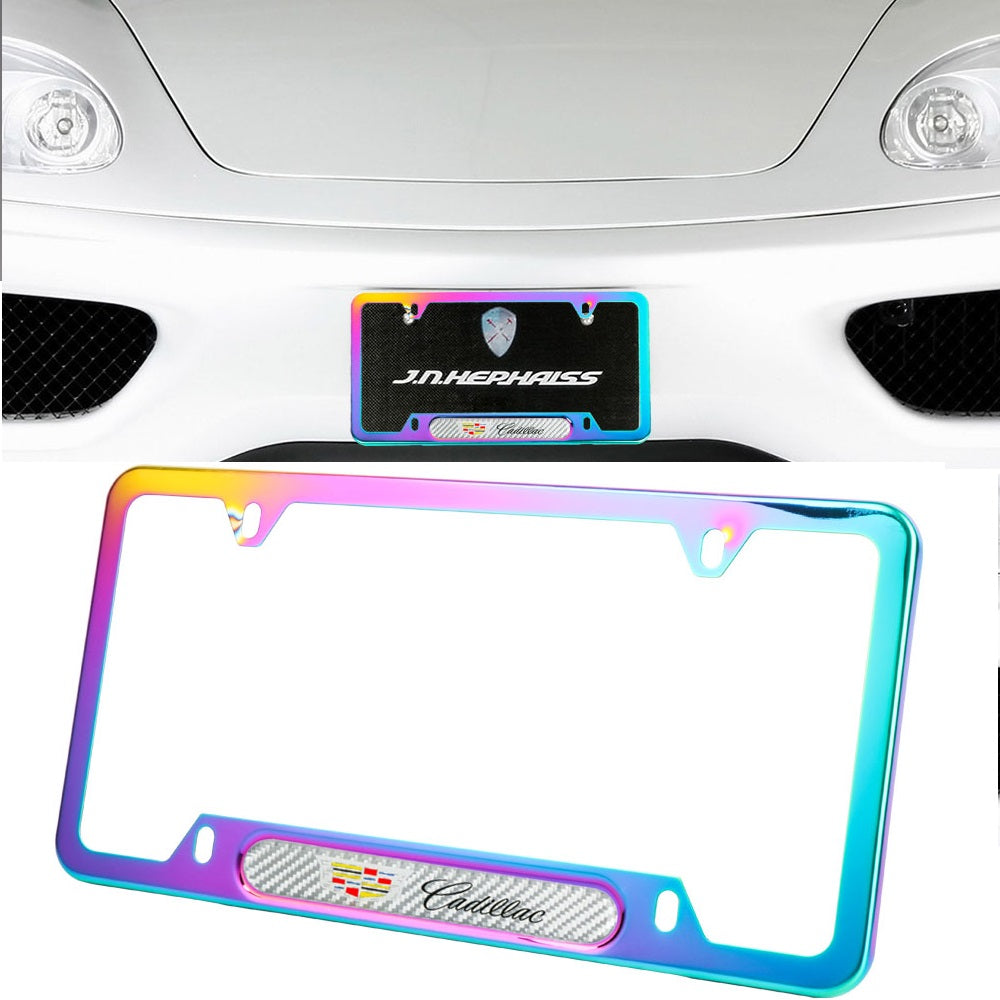 Brand New Universal 1PCS Cadillac Neo Chrome Metal License Plate Frame
