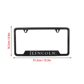 Brand New Universal 2PCS LINCOLN Metal Carbon Fiber Style License Plate Frame