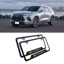 Load image into Gallery viewer, Brand New Universal 2PCS CHEVROLET Metal Black License Plate Frame