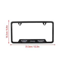 Brand New Universal 2PCS JEEP Metal Carbon Fiber Style License Plate Frame