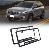 Brand New Universal 2PCS JEEP Metal Carbon Fiber Style License Plate Frame