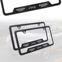 Load image into Gallery viewer, Brand New Universal 2PCS JEEP Metal Carbon Fiber Style License Plate Frame