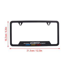 Brand New Universal 2PCS Mugen Metal Black License Plate Frame