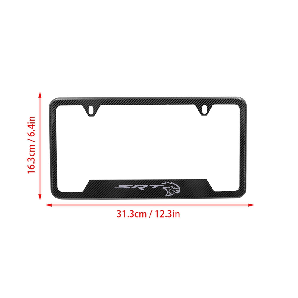 Brand New Universal 2PCS SRT Metal Carbon Fiber Style License Plate Frame