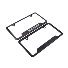 Load image into Gallery viewer, Brand New Universal 2PCS SCION Metal Carbon Fiber Style License Plate Frame