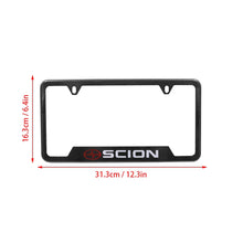 Load image into Gallery viewer, Brand New Universal 2PCS SCION Metal Carbon Fiber Style License Plate Frame