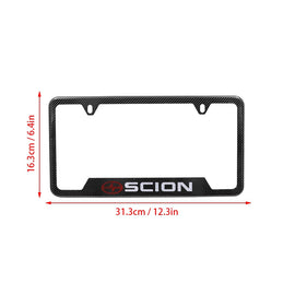 Brand New Universal 2PCS SCION Metal Carbon Fiber Style License Plate Frame