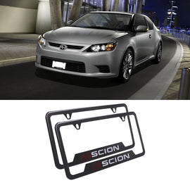 Brand New Universal 2PCS SCION Metal Carbon Fiber Style License Plate Frame