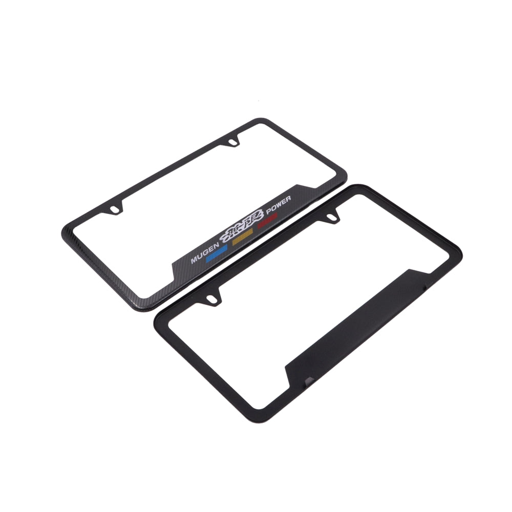 Brand New Universal 1PCS MUGEN Metal Carbon Fiber Style License Plate Frame