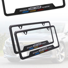 Load image into Gallery viewer, Brand New Universal 2PCS MUGEN Metal Carbon Fiber Style License Plate Frame