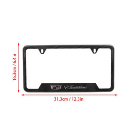 Brand New Universal 2PCS Cadillac Metal Carbon Fiber Style License Plate Frame