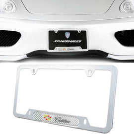 Brand New Universal 1PCS Cadillac Silver Metal License Plate Frame
