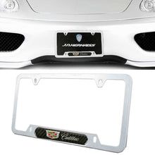 Load image into Gallery viewer, Brand New Universal 2PCS Cadillac Silver Metal License Plate Frame