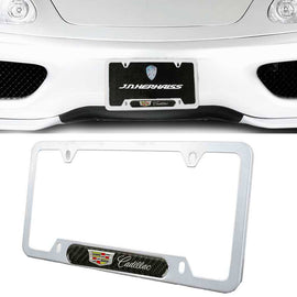 Brand New Universal 1PCS Cadillac Silver Metal License Plate Frame