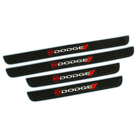 Brand New 4PCS Universal Dodge Silver Rubber Car Door Scuff Sill Cover Panel Step Protector