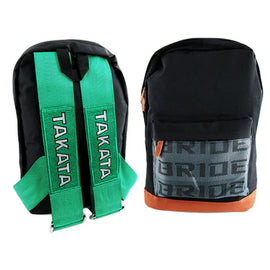 Brand New JDM TAKATA Bride Racing Green Harness Adjustable Shoulder Strap Backpack