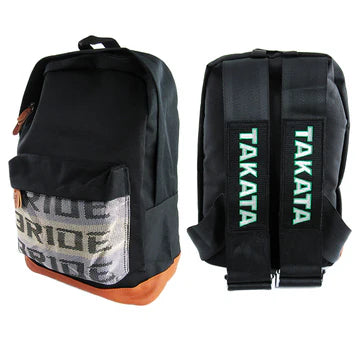 Brand New JDM TAKATA Bride Racing Black Harness Adjustable Shoulder Strap Backpack