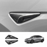 Brand New 2025-2026 Tesla Model Y Real Carbon Fiber Side Fender Camera Vent Cover Full Trim