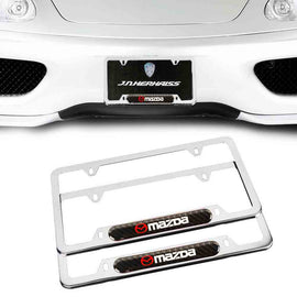 Brand New Universal 2PCS MAZDA Chrome Metal License Plate Frame