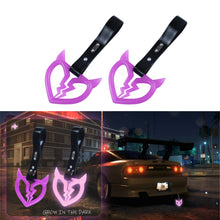 Load image into Gallery viewer, Brand New Devil Demon Broken Heart Purple Glow In The Dark JDM TSURIKAWA Ring Subway Train Bus Handle Strap Charm Drift