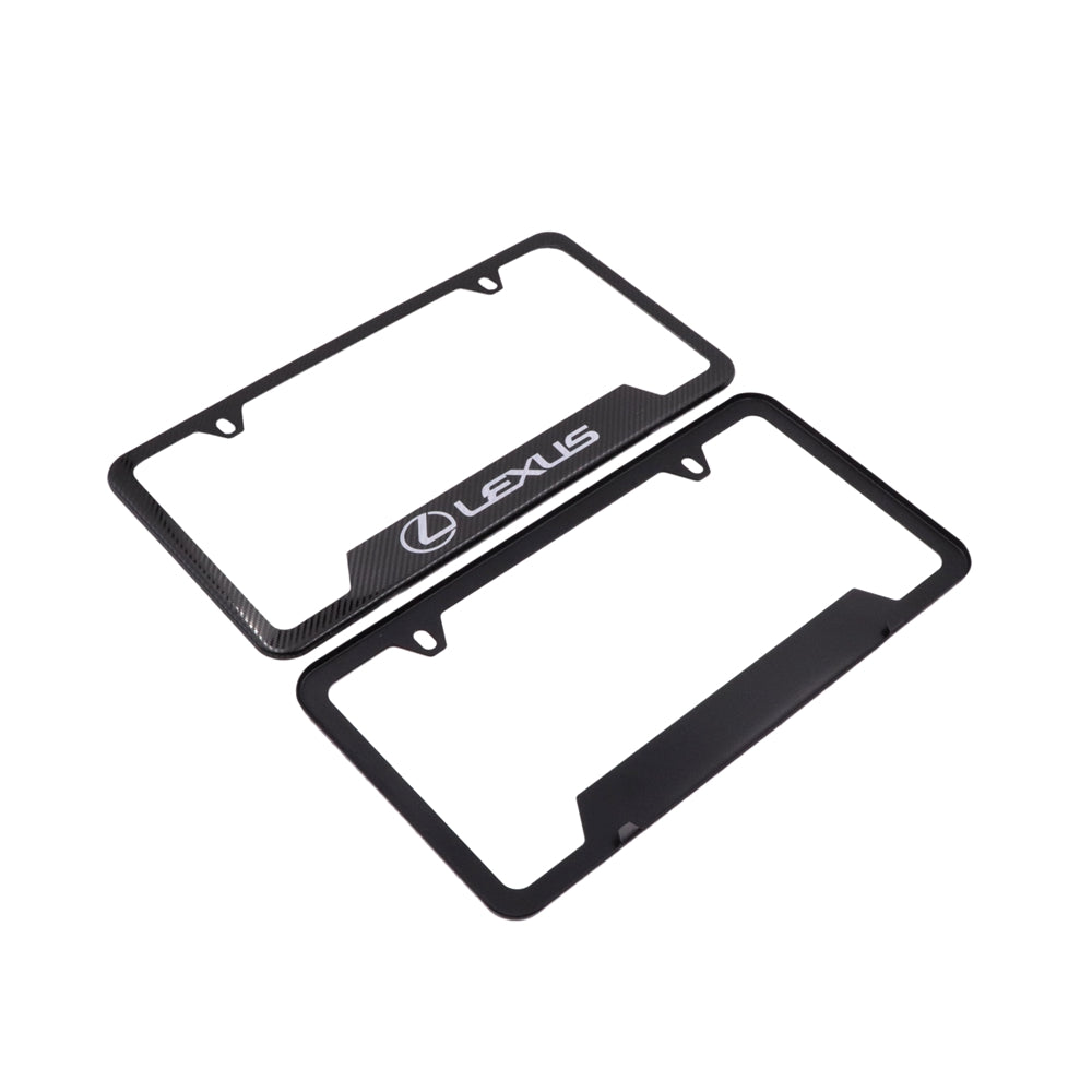 Brand New Universal 2PCS LEXUS Metal Carbon Fiber Style License Plate Frame