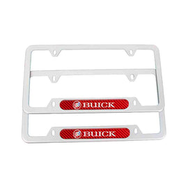 Brand New Universal 2PCS BUICK Silver Metal License Plate Frame