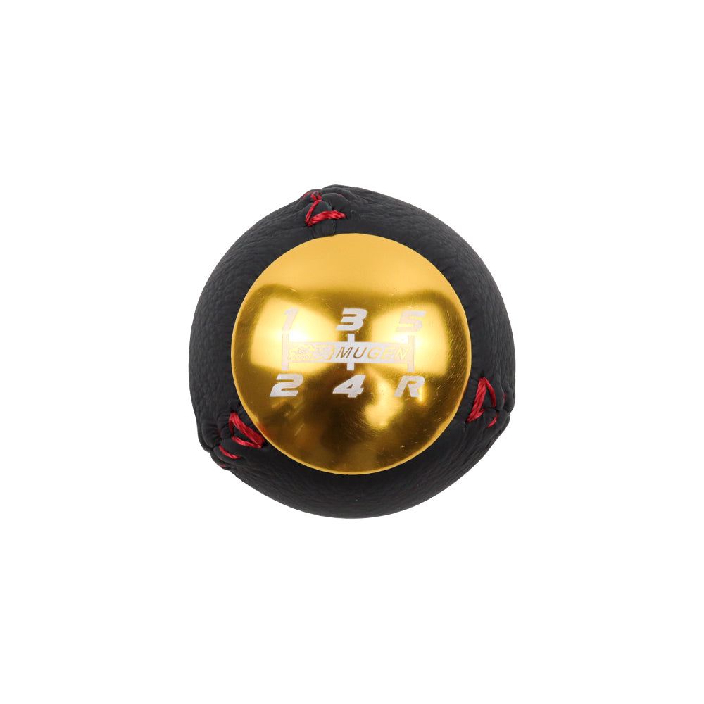 BRAND NEW JDM Mugen Leather 5 Speed Shift Knob Gold HONDA CRZ Type R Civic FA5 FG2 SI