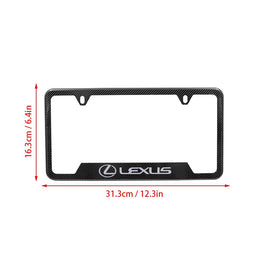 Brand New Universal 2PCS LEXUS Metal Carbon Fiber Style License Plate Frame
