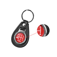 Load image into Gallery viewer, Brand New HKS 6 Speed Black Leather Keychain Keyfob Silver Keyring JDM Gift