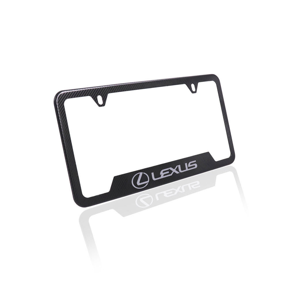 Brand New Universal 2PCS LEXUS Metal Carbon Fiber Style License Plate Frame