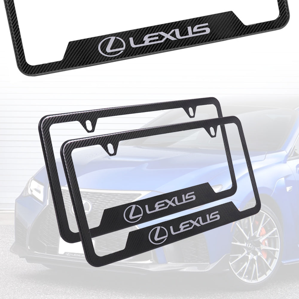 Brand New Universal 2PCS LEXUS Metal Carbon Fiber Style License Plate Frame