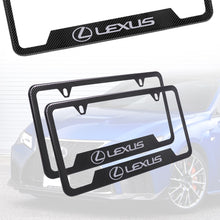Load image into Gallery viewer, Brand New Universal 2PCS LEXUS Metal Carbon Fiber Style License Plate Frame
