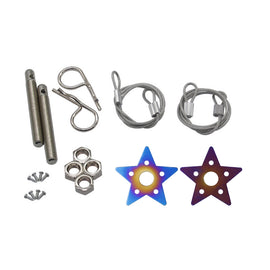 Brand New Universal Star Shaped Car Hood Pin Kit Aluminum Alloy Hood Pin Lock Latch Catch Burnt Blue