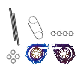 Brand New Universal Turbo Shaped Car Hood Pin Kit Aluminum Alloy Hood Pin Lock Latch Catch Burnt Blue