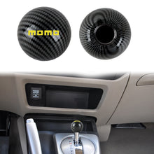 Load image into Gallery viewer, BRAND NEW UNIVERSAL MOMO JDM Aluminum Carbon Fiber Style Round Ball Manual Gear Stick Shift Knob Universal M8 M10 M12