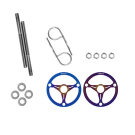 Brand New Universal Nardi Car Hood Pin Kit Aluminum Alloy Hood Pin Lock Latch Catch Burnt Blue