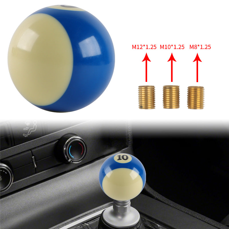 Brand New #10 Billiard Ball Round Car Manual Gear Shift Knob Universal Shifter Lever Cover M8 M10 M12