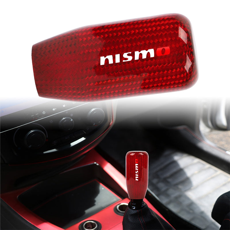 Brand New Universal V5 Nismo Red Real Carbon Fiber Car Gear Stick Shift Knob For MT Manual M12 M10 M8