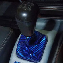 Load image into Gallery viewer, Brand New Universal GR SPORT Carbon Fiber Blue Leather PVC Style Black Stitch Leather Gear Manual Shifter Shift Knob Boot