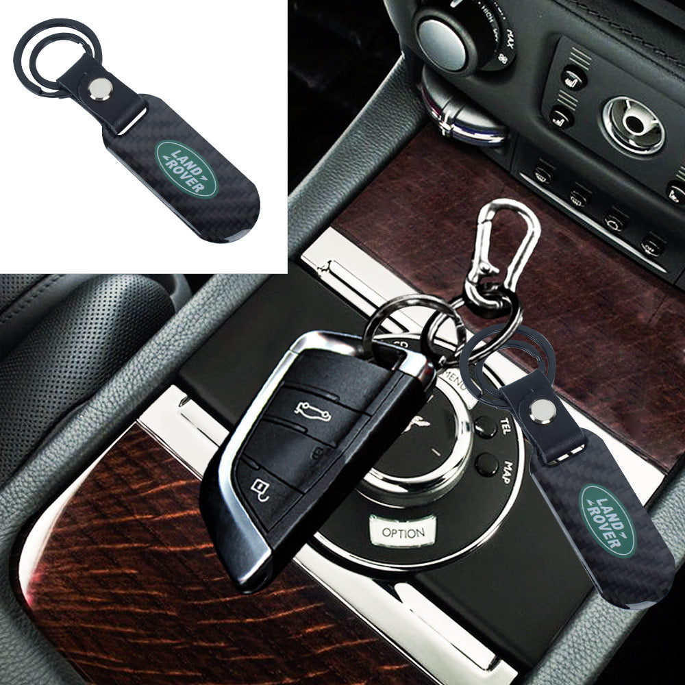 Brand New Universal 100% Real Carbon Fiber Keychain Key Ring For Land Rover
