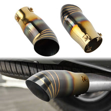 Load image into Gallery viewer, Brand New Gold/Black Stainless Steel Car Exhaust Muffler Tip Straight Pipe 2.5&#39;&#39; Inlet
