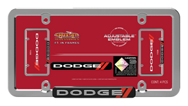 BRAND NEW Official Licensed Product Cruiser Accessories License Plate Frame Dodge Logo Chrome (11036) License Pate Frame