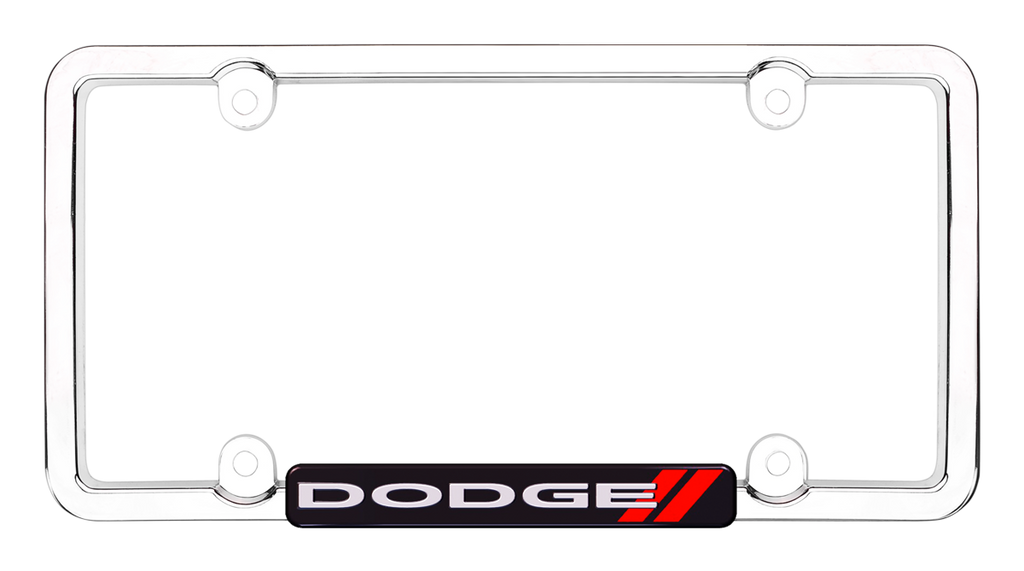 BRAND NEW Official Licensed Product Cruiser Accessories License Plate Frame Dodge Logo Chrome (11036) License Pate Frame